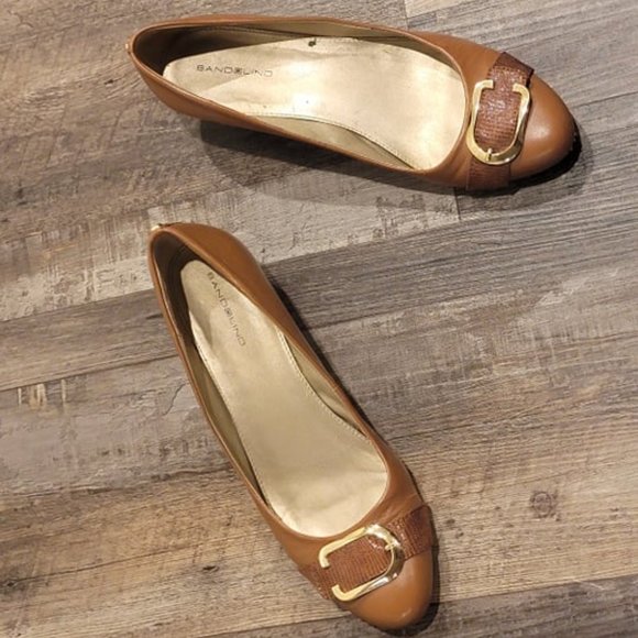 Bandolino Women's BD Jobey Brown Leather Wedge with Gold Buckle Strap Size 10M - Picture 14 of 14
